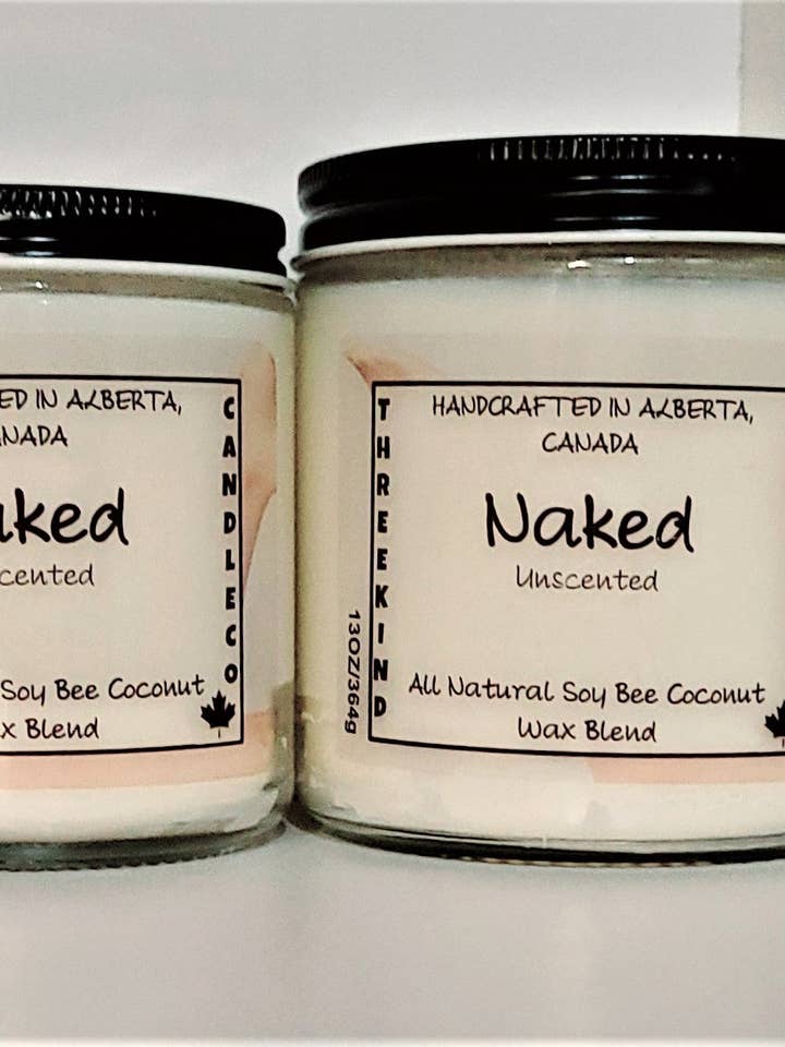 NAKED (senza profumo) per la vendita all'ingrosso da parte di Threekind Candle Company