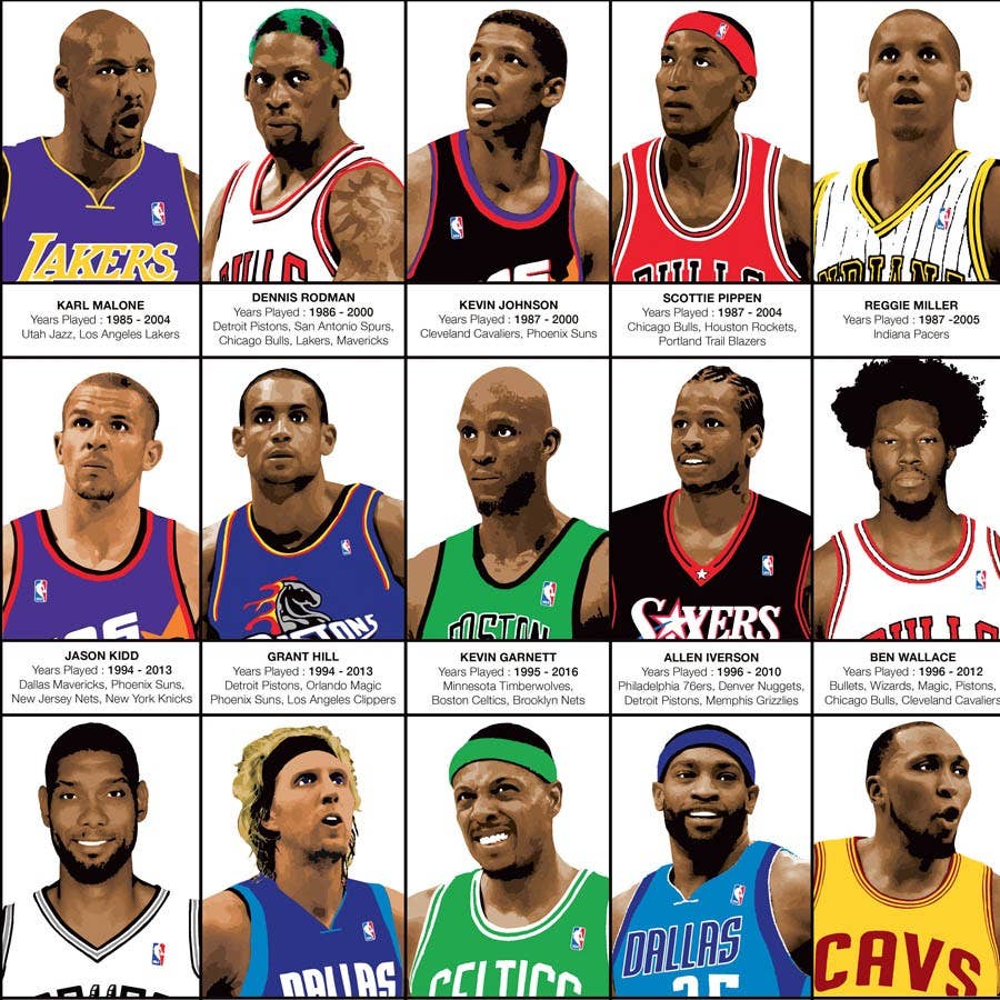 Wall Editions - Wholesale Poster - Art-Poster 50 x 70 cm - Legendary Basketball Players3