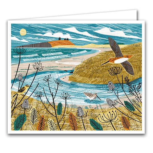 Blank Greeting Card ''Dunstanburgh Snipes" for wholesale by Silver Birch Cards