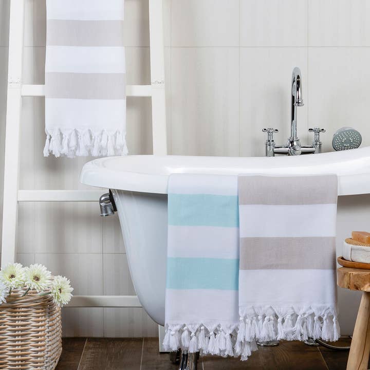 Mediterien Deep - Wholesale Bath Towel - Mediterranean Turkish Towel with Fringes (Peshtemal)