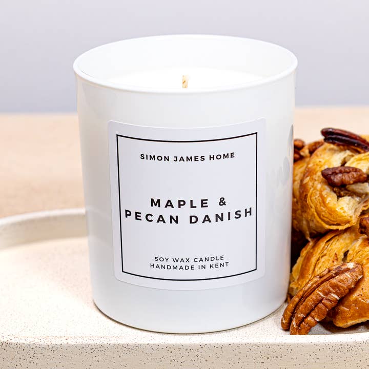 Maple & Pecan Danish Handmade Soy Wax Candle for wholesale by Simon James Home