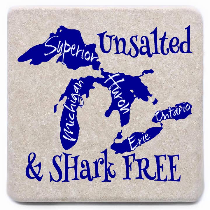 Michigan Unsalted Shark Free Great Lakes with Names Magnet for wholesale by Noomoon