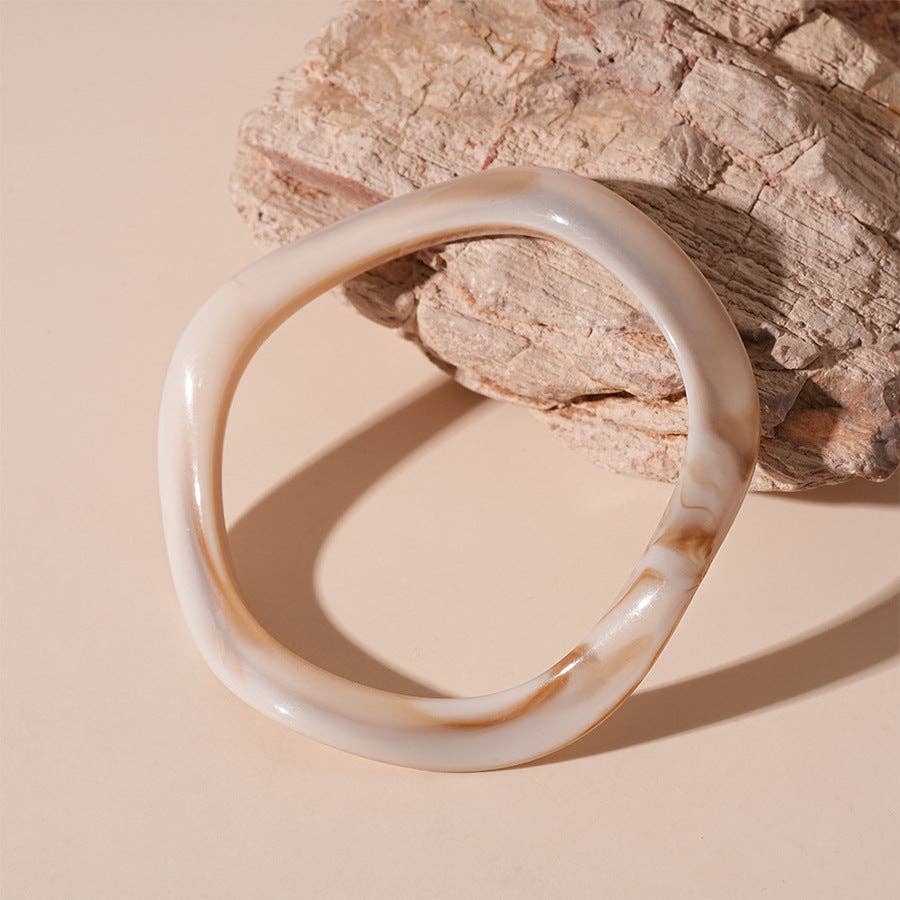 alberalkirk - Wholesale Bangle Bracelet - Acrylic Bangle Multi Plated Vintage Minimalist S5P0681