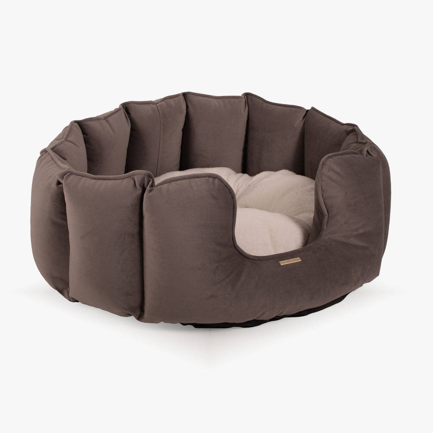 High Wall Bed For Dogs in Silt Velvet for wholesale on Faire4