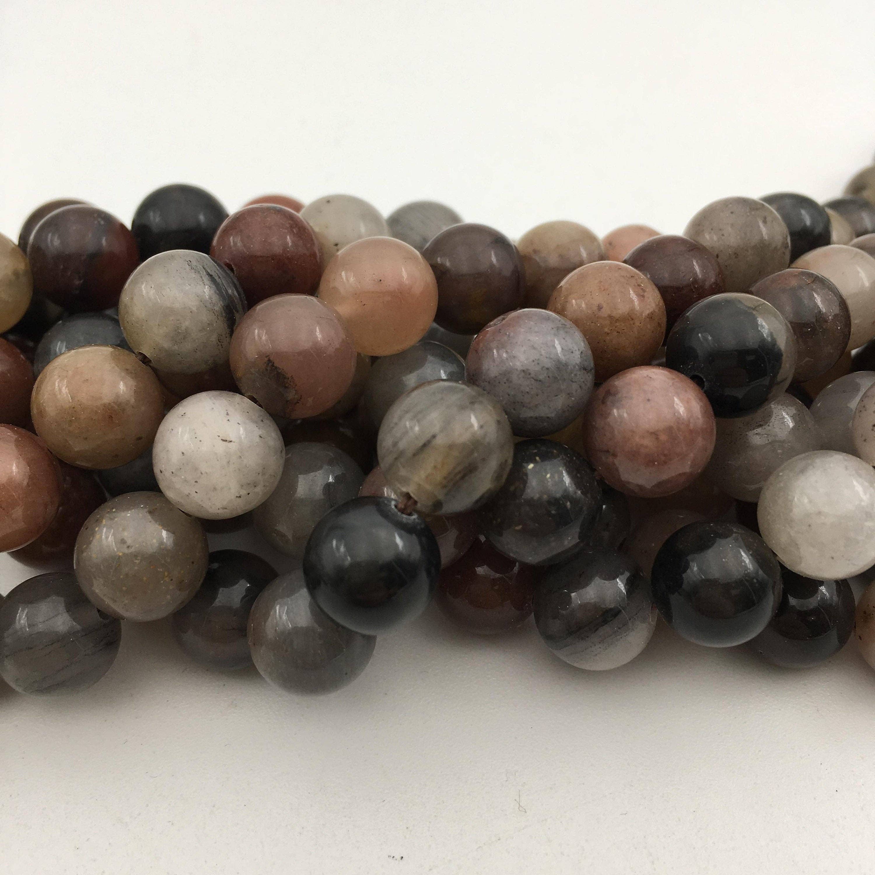 CRCBEADS - Wholesale Beads - Multi-Color Quartz Smooth Round Beads 8mm 10mm 15.5" Strand1