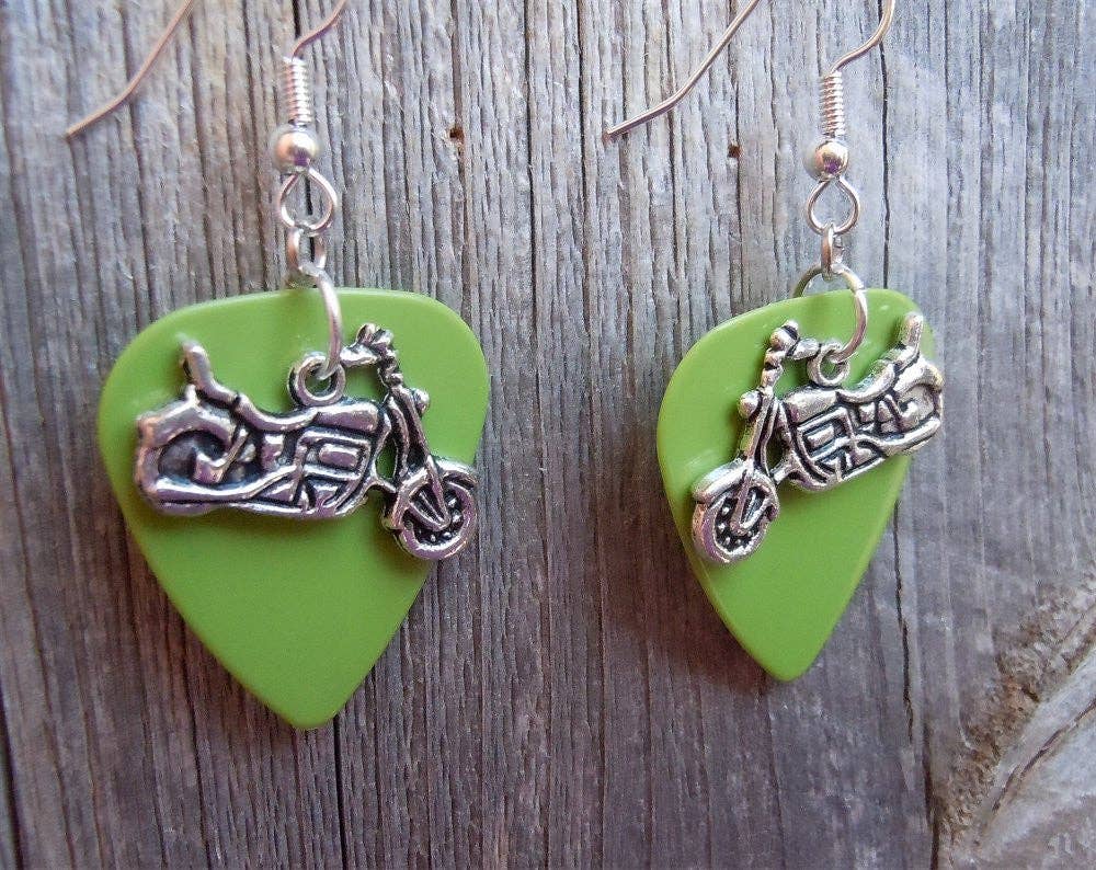 Simply Raevyn - Wholesale Dangle Earrings - Motorcycle Charm Guitar Pick Earrings28