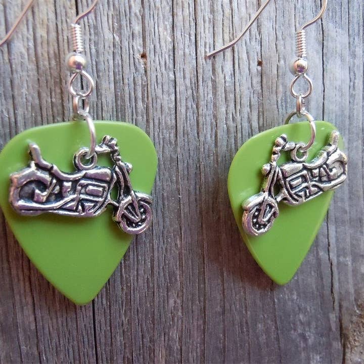 Simply Raevyn - Wholesale Dangle Earrings - Motorcycle Charm Guitar Pick Earrings28