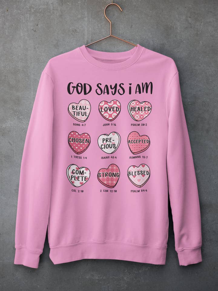 IALD - Wholesale Graphic Sweatshirt - Women's - God Says I Am women's printed sweatshirt
