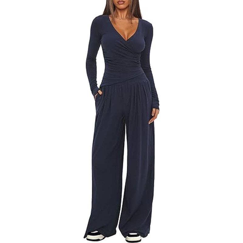 Marayn - Wholesale Top & Pant Set (NOT Loungewear) - Women's - 2025 Autumn Europe America Womens WideLeg Suit20