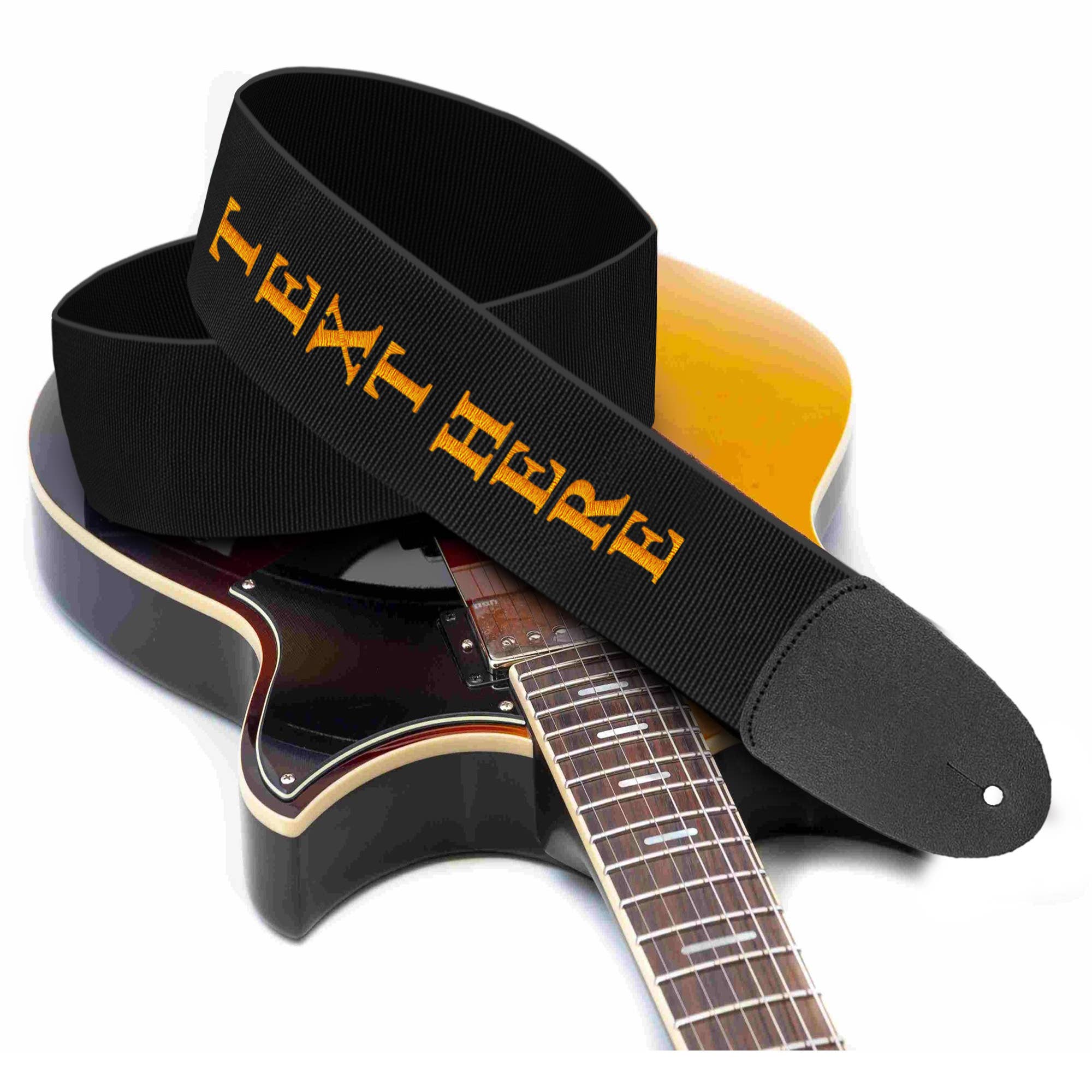 Gradzo - Wholesale Guitar strap – Unisex - Personalized 3" Black Guitar Strap1
