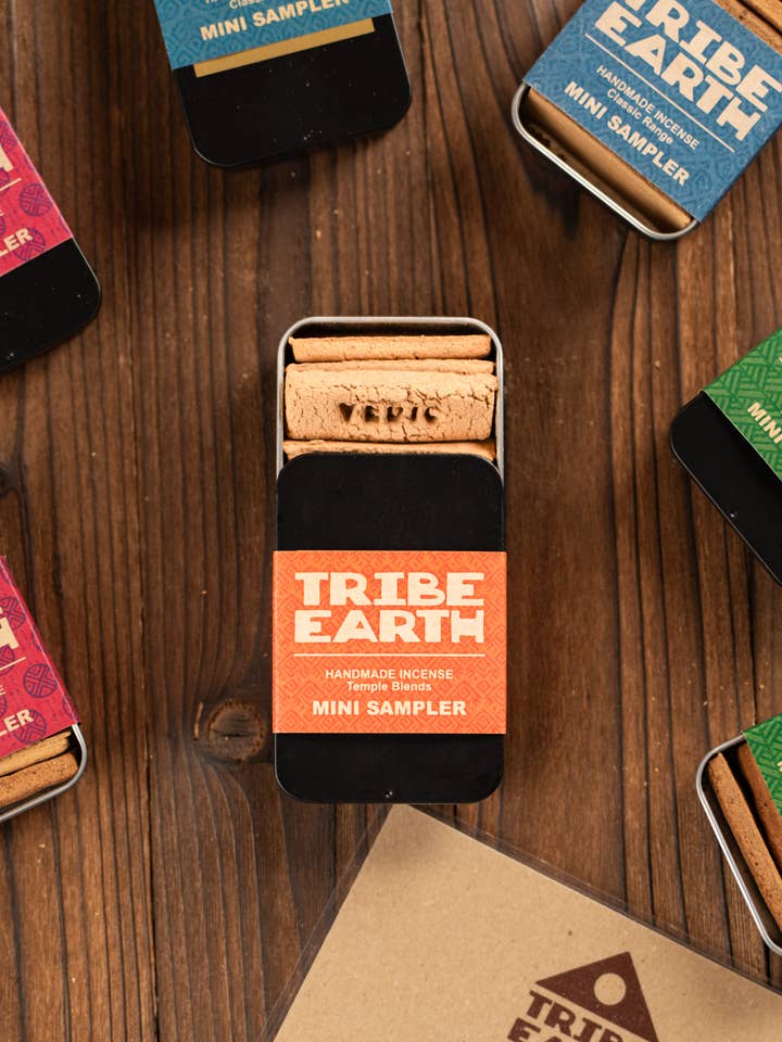 Mini Sampler Tin - Temple Blend Range for wholesale by Tribe Earth Incense