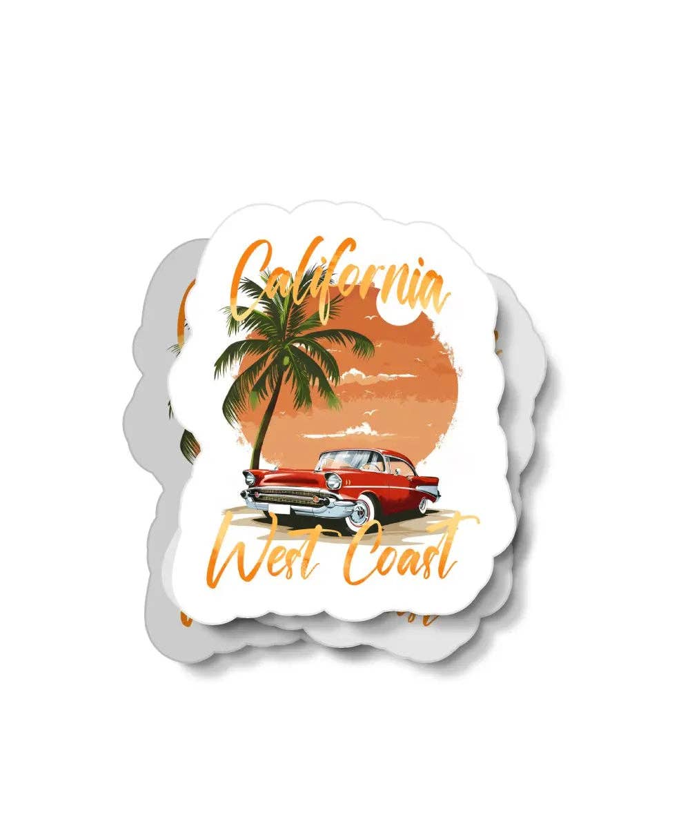 JE Creates – wholesale Sticker – California West Coast Classic Car Waterproof Sticker0