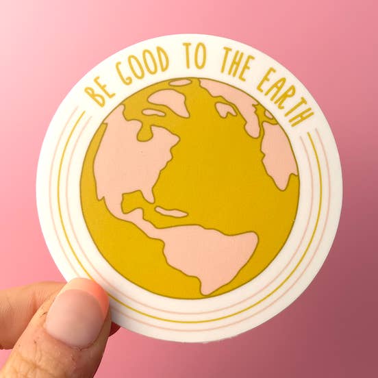 Planet Earth Vinyl Sticker | Conservation, Save the Planet, for wholesale by Calico Design Co