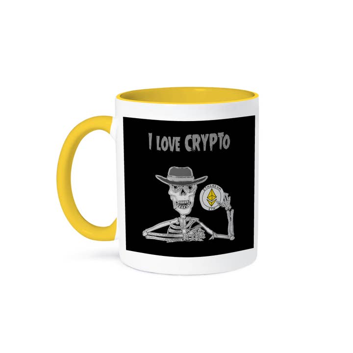 3dRose - Wholesale Coffee Mug - 3dRose, Funny Skeleton I Love Crypto Pun Ethereum Digital Cryptcurrency , Mug