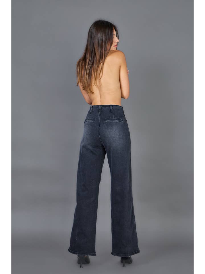 ANA & LUCY - Wholesale Jeans - Women's - Wide-Leg Jeans (Button Closure) "Audrey" - ANA & LUCY4