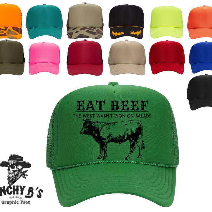 Punchy B's LLC - Wholesale Trucker Hat - Unisex - Eat Beef Trucker Hat