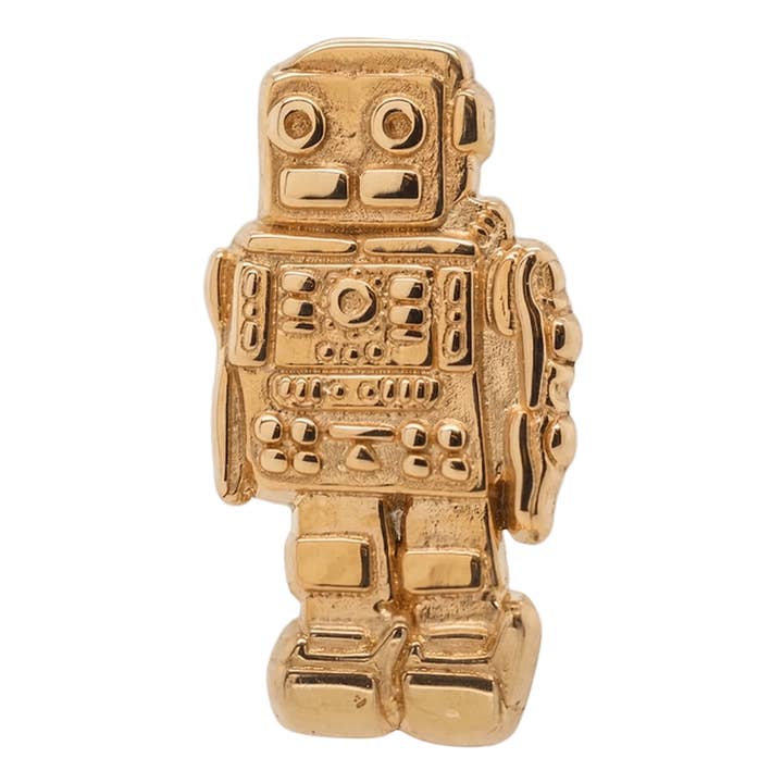 Robot – 14K Gold Threadless/Threaded End for wholesale by Piercing-zone