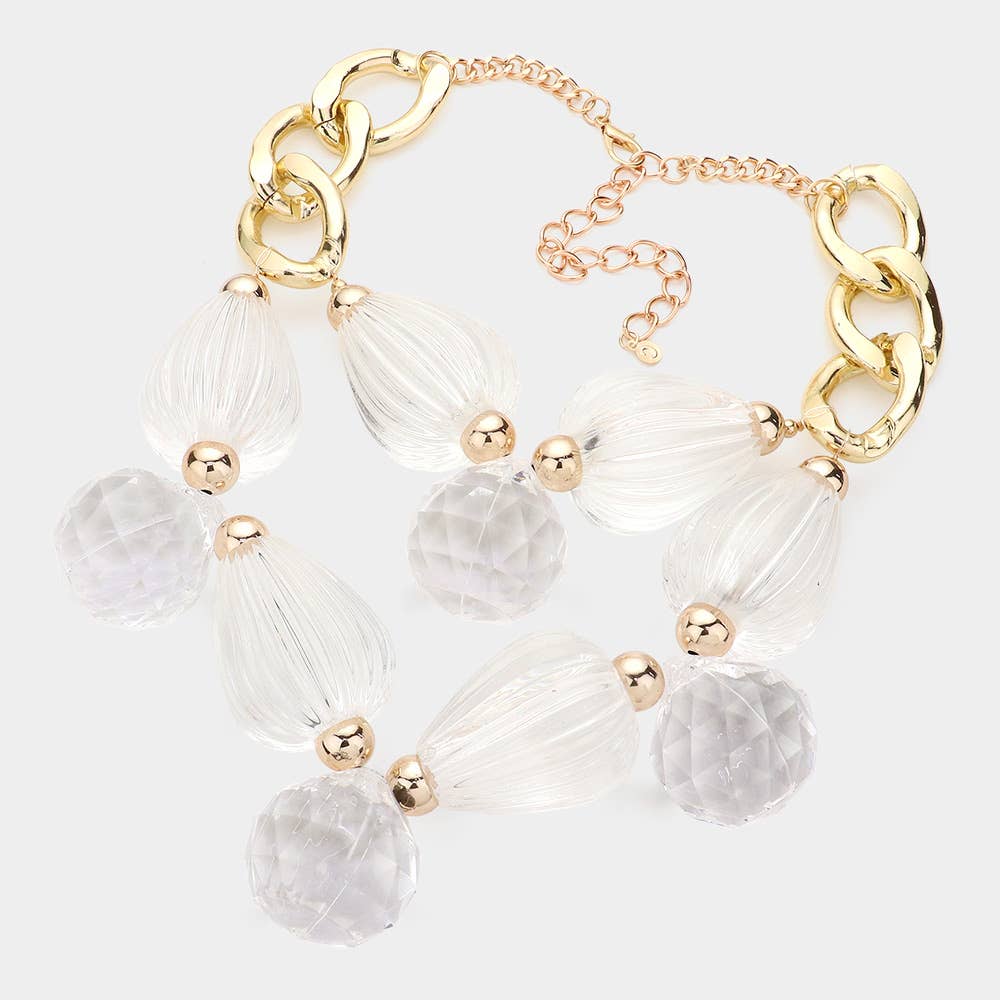 Sensibling Corp. - Vente Colliers plastrons - Collier tendance en perles de lucite1