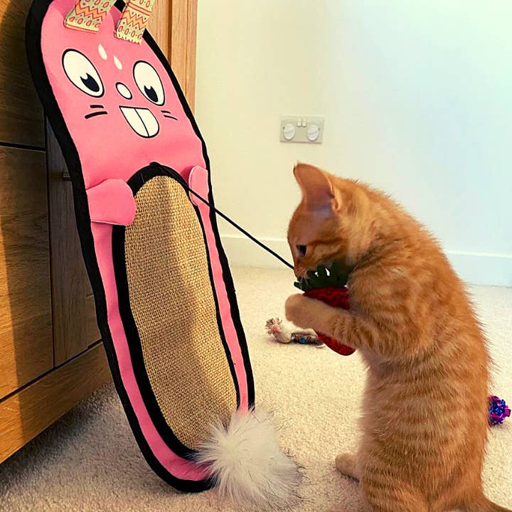 WufWuf – wholesale Pet scratcher – Cat – MyMeow Bunny Cat Scratcher with Hanger1