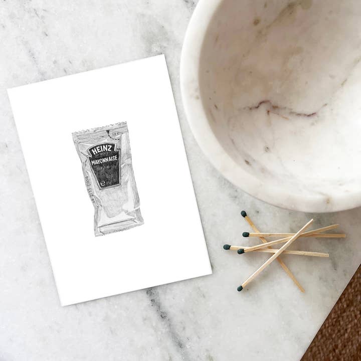 Ros Shiers - Wholesale Art print - Mayonnaise Sachet Mini Print