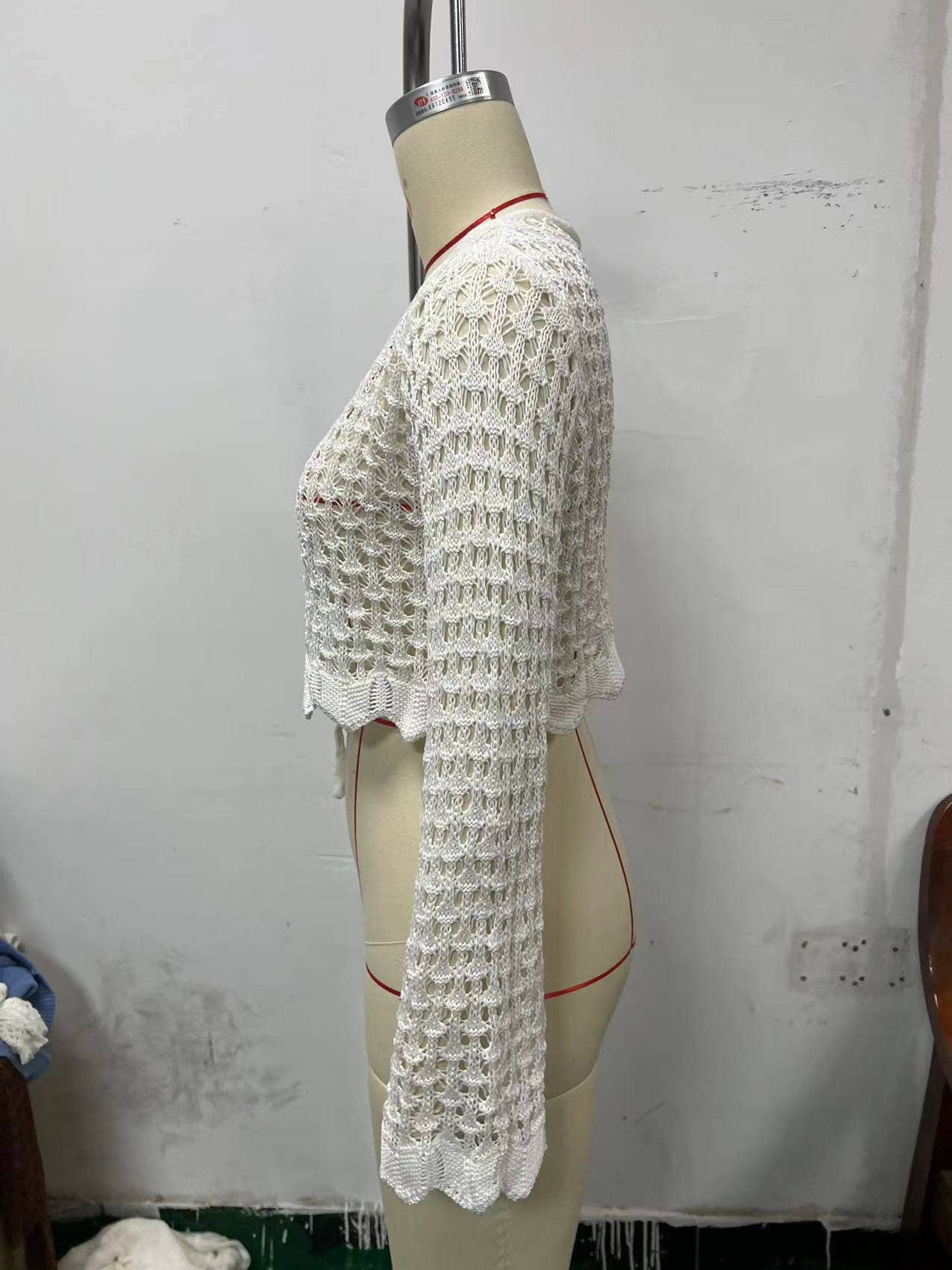 Rosa Clothing - Vente Cardigan – femme - Cardigan à manches évasées à lacets avec découpe solaire2