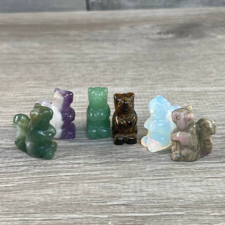 Keystone Crystals - Wholesale Decorative Figurine - Gemstone Squirrel Figurines Small – Assorted Carved Crystal7