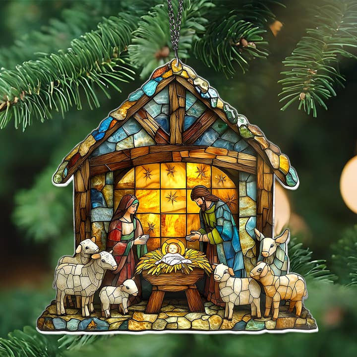 Nativity catholic ACRYLIC Ornament Nativity Religious Hangin for wholesale by Merchemy