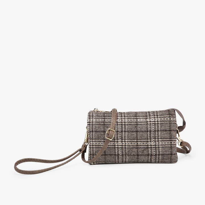 Jen & Co. - Wholesale Crossbody Bag - Women's - *SALE* M013-PLD Riley Plaid 3 Compartment Crossbody/Wristlet
