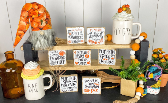 Teele and Co. - Vendita all'ingrosso Cartelli - Mini cartelli a forma di zucca 2