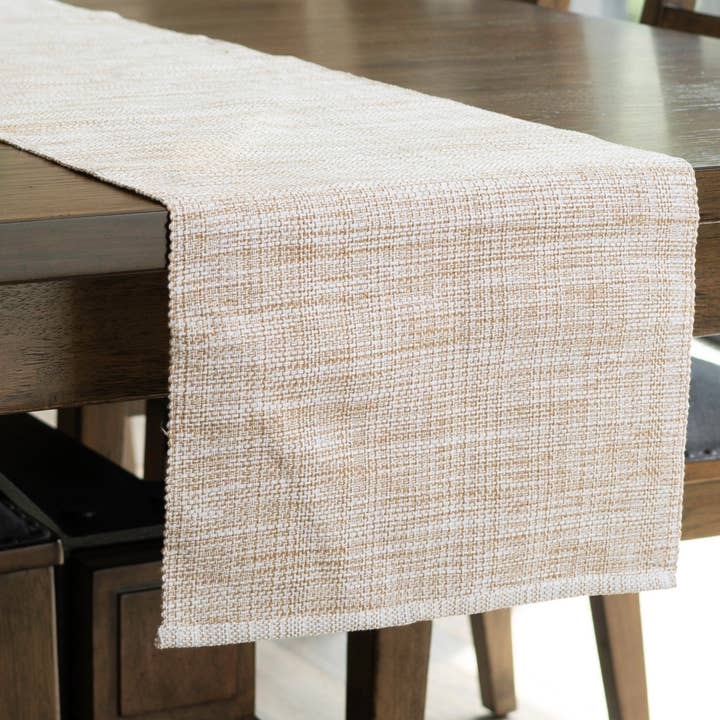 EZ Home Tan Textured Woven Kitchen Table Runner for wholesale by Howard's