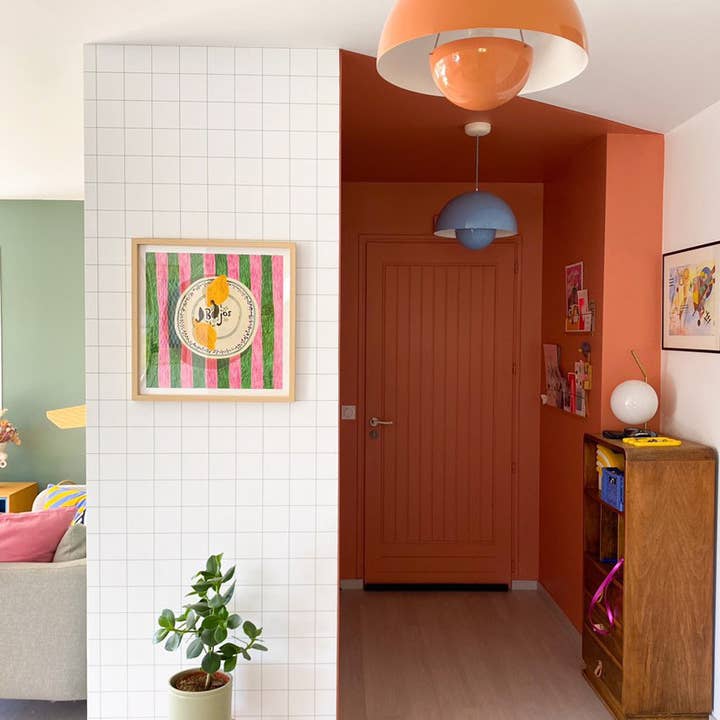 À Carreaux - Wholesale Wallpaper - White Wallpaper with Large ENGLISH GREEN Checks4