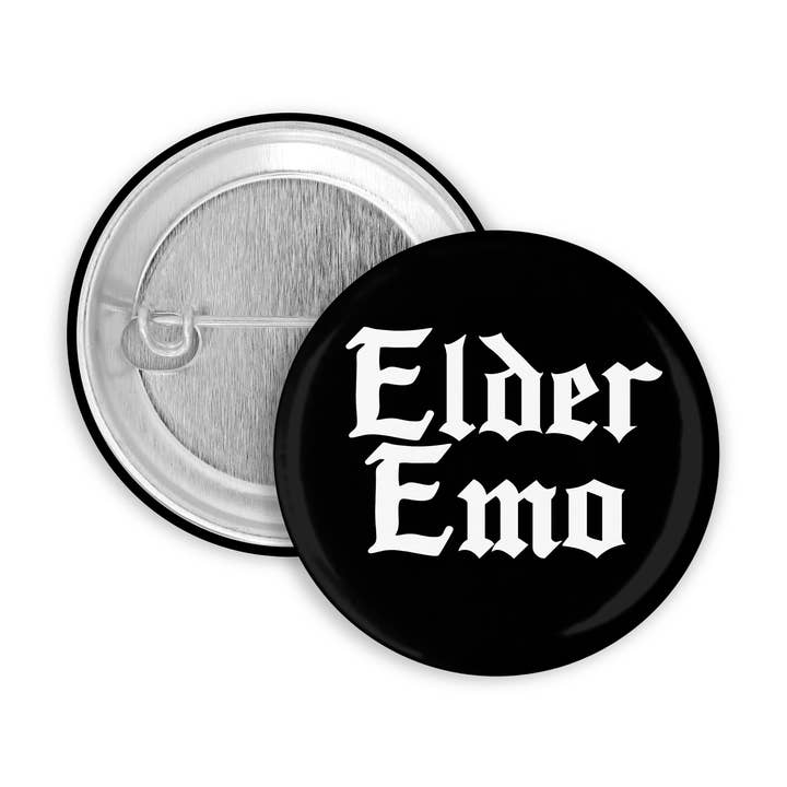 Elder Emo pinback-knap / badge for engroshandel hos Prickly Cactus Collage