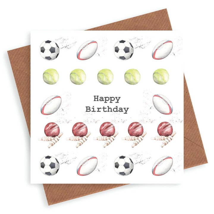 Carte d'anniversaire Multi Sport pour la vente par Crumble & Core