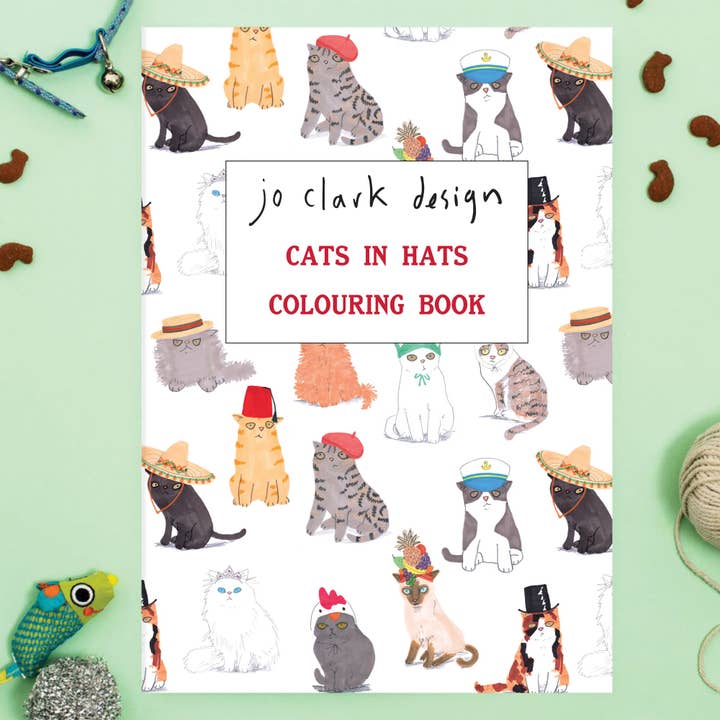Jo Clark Design - Wholesale Coloring Book - Adult - Cats in Hats Colouring Book