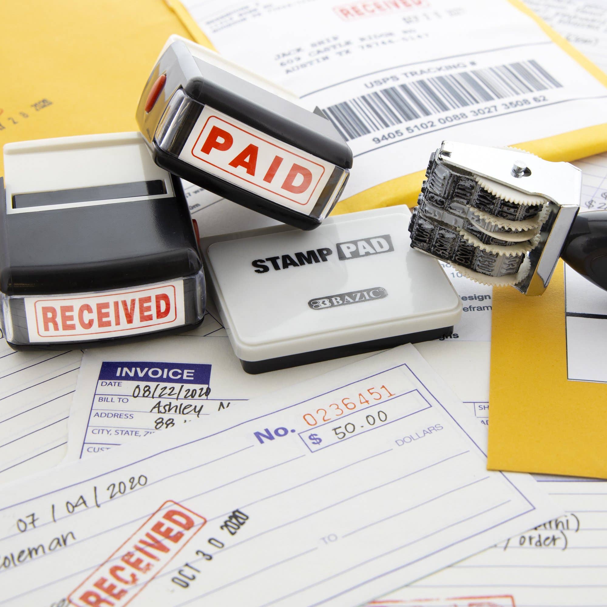 Luna Office Supply -  Everyday Essential - Wholesale Rubber/Decorative Stamp - Date Stamp and Ink Pad (Black Ink)3