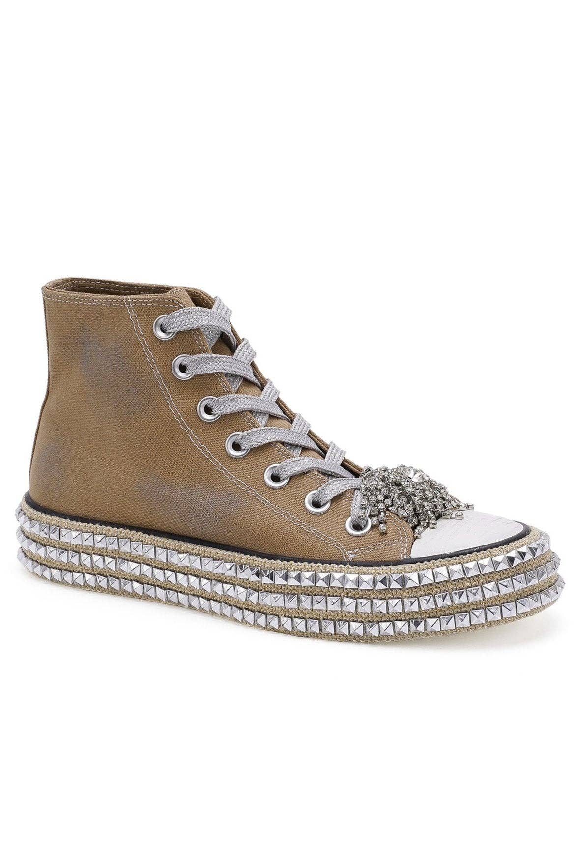 CCOCCI - Wholesale Lifestyle Sneakers - Women's - ASH-01 BEDAZZELED DECOR ROCKSTUD PLATFORM HIGH TOP SNEAKERS6