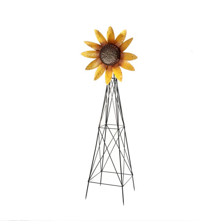 The Gerson Companies - Wholesale Decorative Figurine - 76"H Metal Sunflower Windmill,