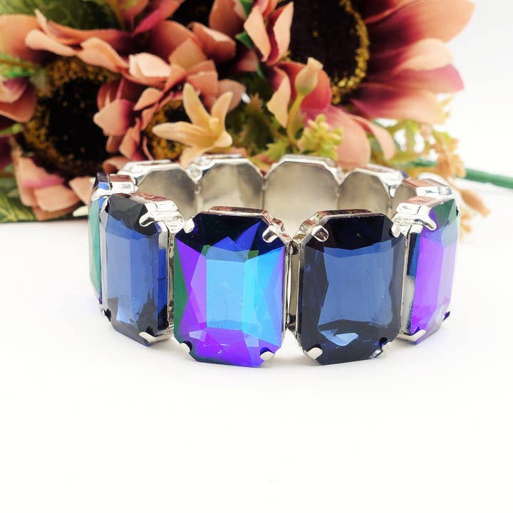 Daemon srls - Wholesale Bangle Bracelet - MARGOT LUXE - Bracciale elasticizzato con pietre sfaccettate -luce colection6