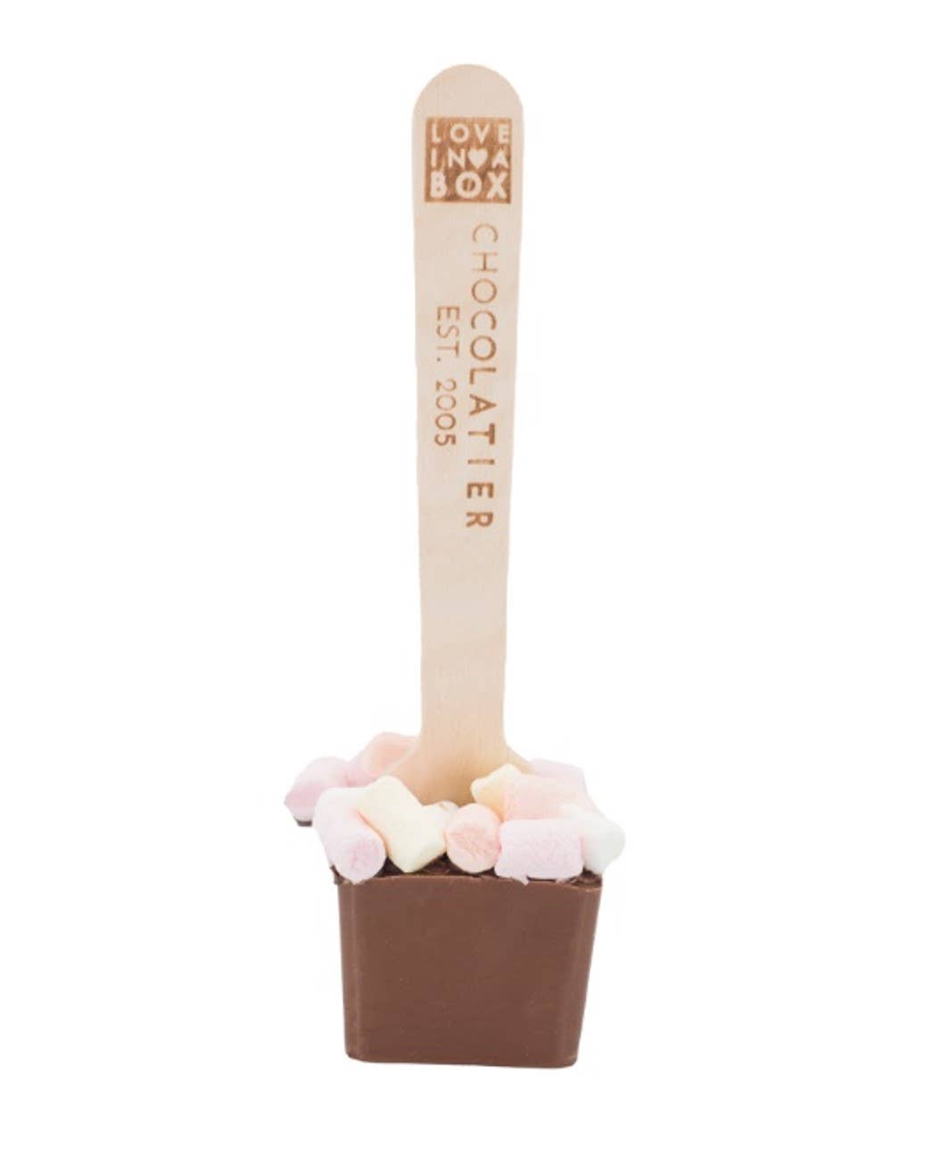 Love in a Box Chocolatier - Wholesale Hot Cocoa Spoon - Hot Chocolate Spoons - Milk + Marshmallows - 2 spoons1