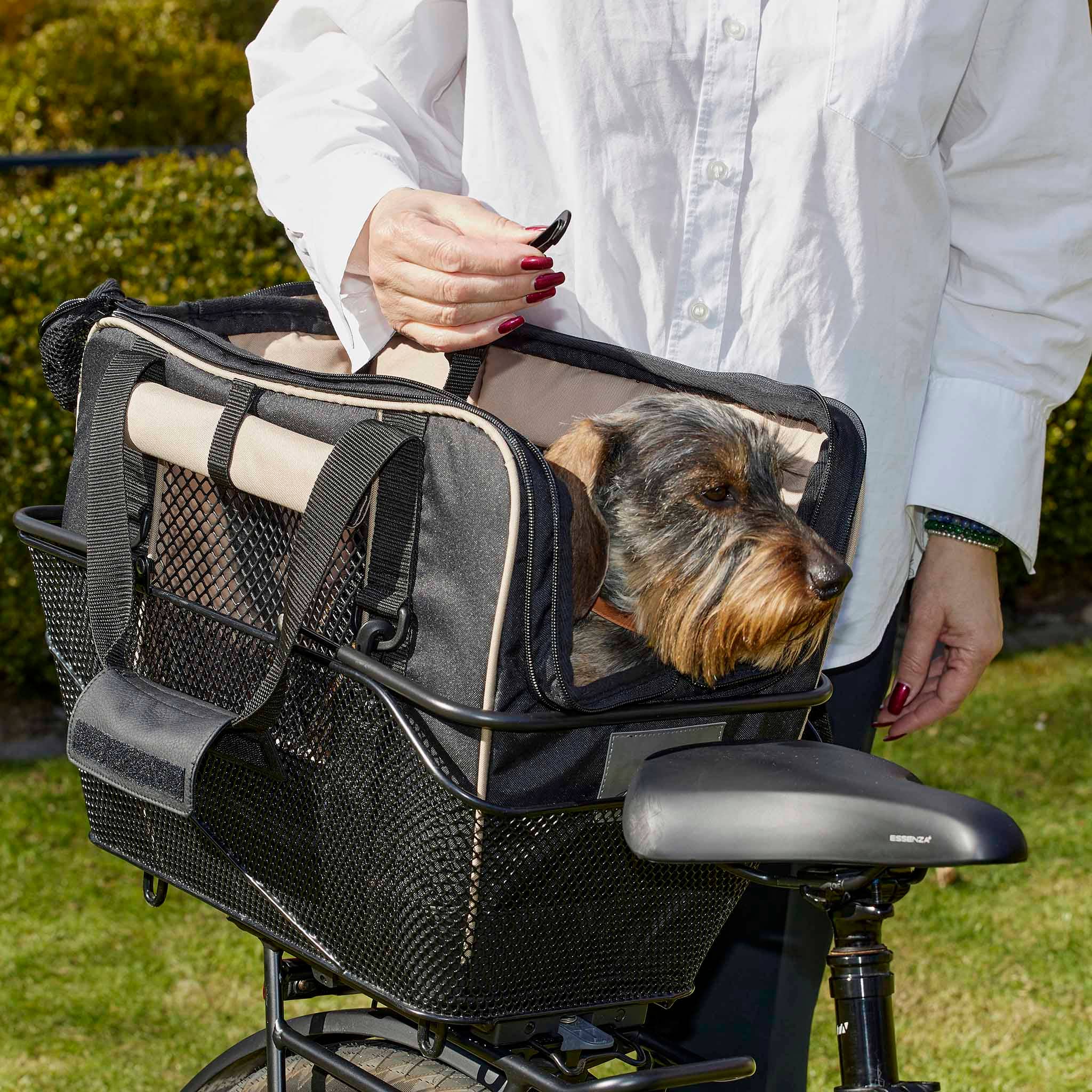 ​​Leopold's Finest for dogs - Vente Caisse de transport – chien - Sac de vélo noir pour chiens19