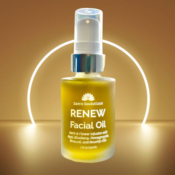 RENEW Facial Oil for wholesale by Sam's Soulutions Plant-Based Beauty