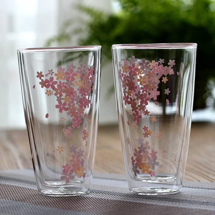 Double Walled Sakura Cherry Blossom Glass for wholesale by Our Dining Table