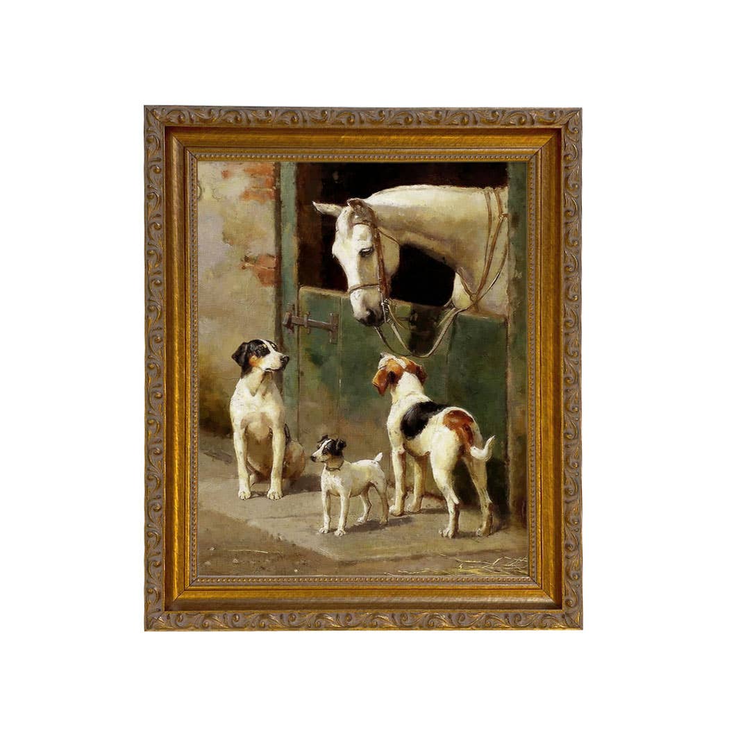 Madison Bay Co. - Historical Home Decor Reproductions - Wholesale Art Print - Dog and Horse at Stable Vintage Painting Print on Canvas21