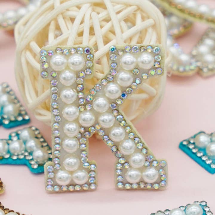 DrifWoo - Wholesale Patch - 26 Pcs Pearl Rhinestone Letter Patches Set Clothes Slipper7