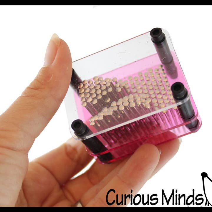 Curious Minds Toys - Wholesale Fidget Toy - Kids - 1 Tiny Metal Rectangle Shape Pin Art Classic Fun Toy - 3D C