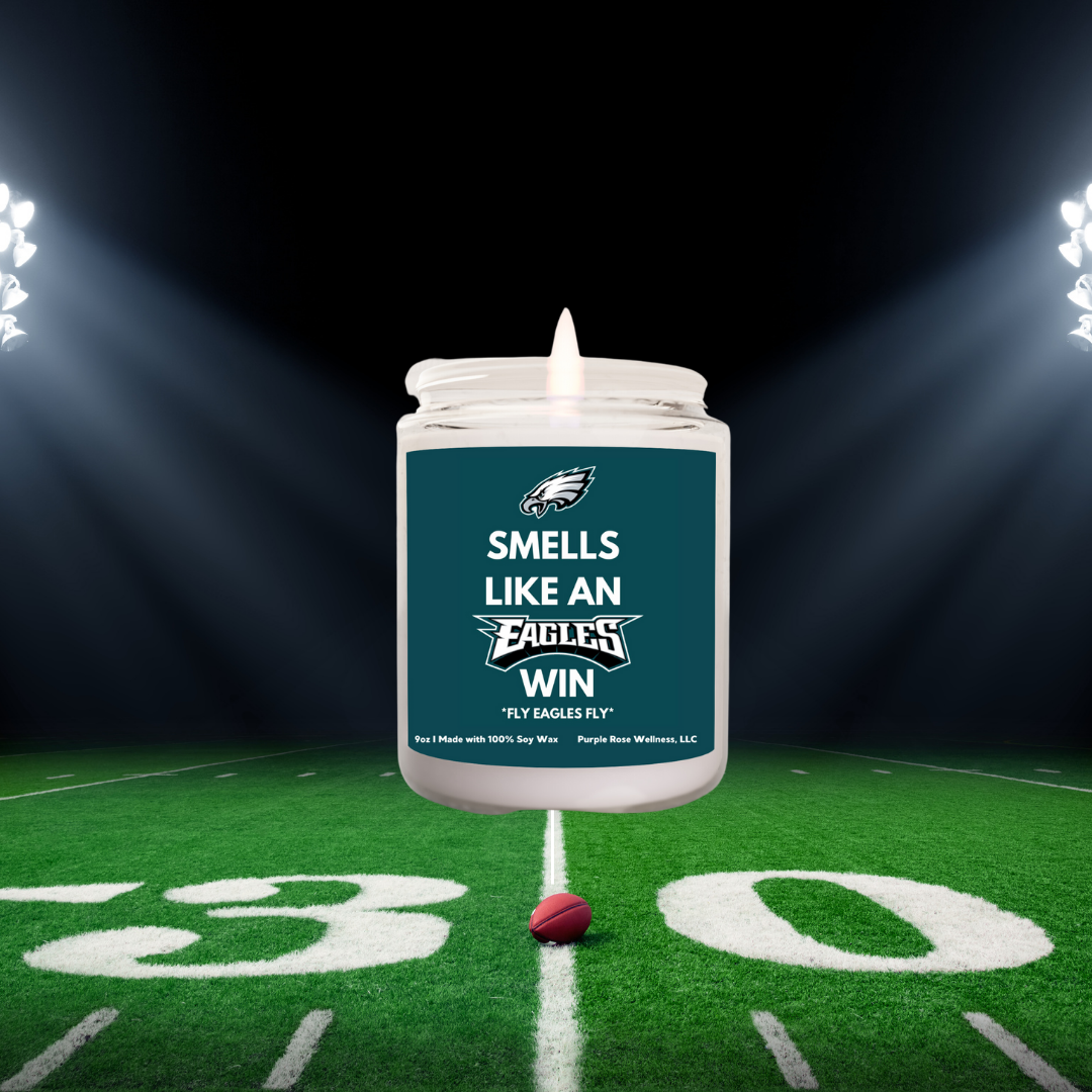 Purple Rose Wellness, LLC - Wholesale Jar/Filled Candle - Philadelphia Eagles Football Candle1