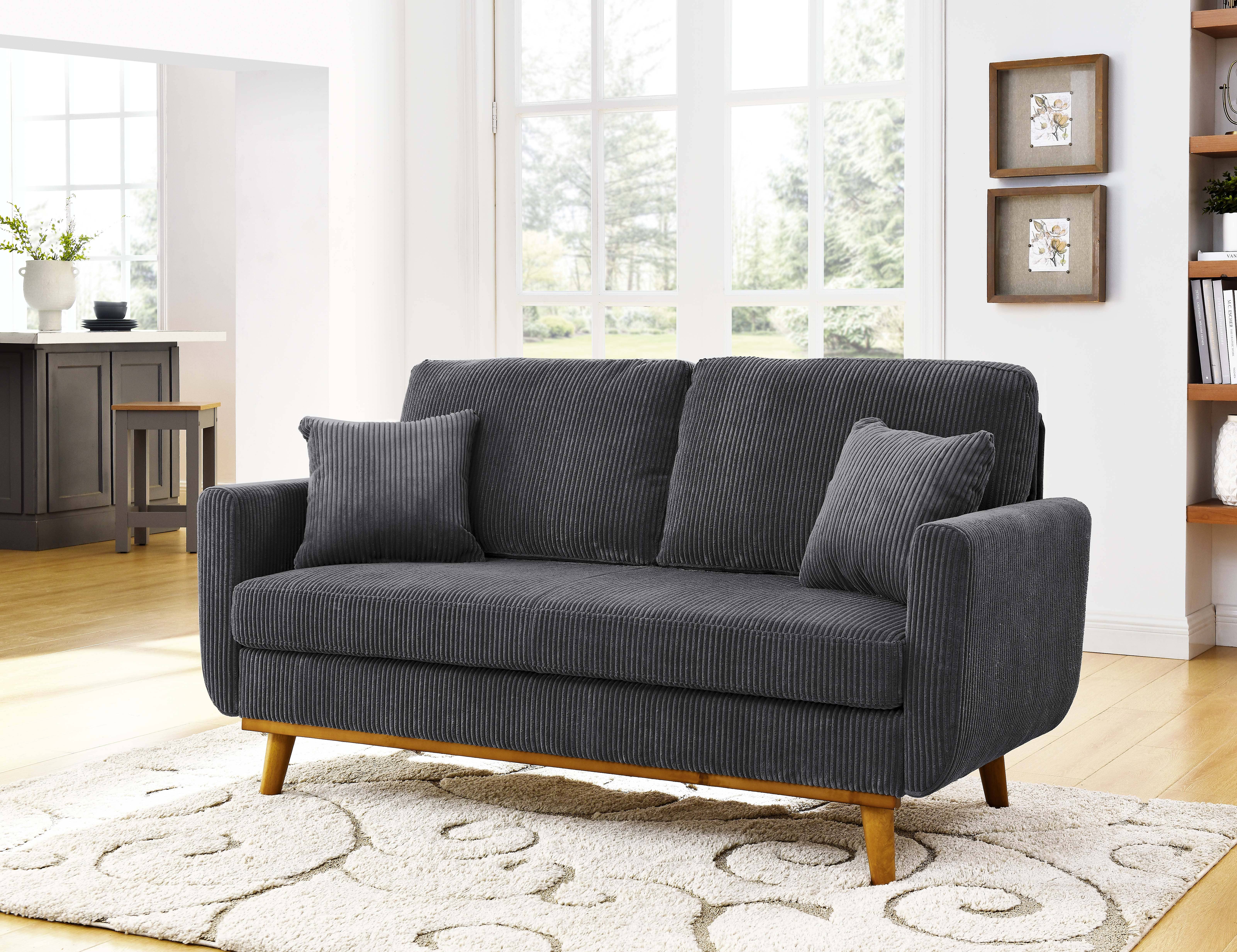 39F Inc. - Wholesale Sofa - Asher Mid-Century Corduroy Sofa, 5-Color, 2-Seat2