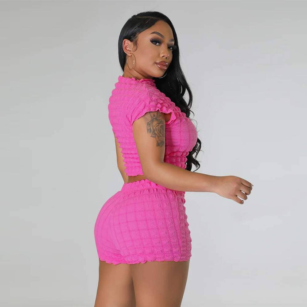 Fashion Combination – wholesale Top & skirt set – Women's – bubble set casual sleeve women sets4