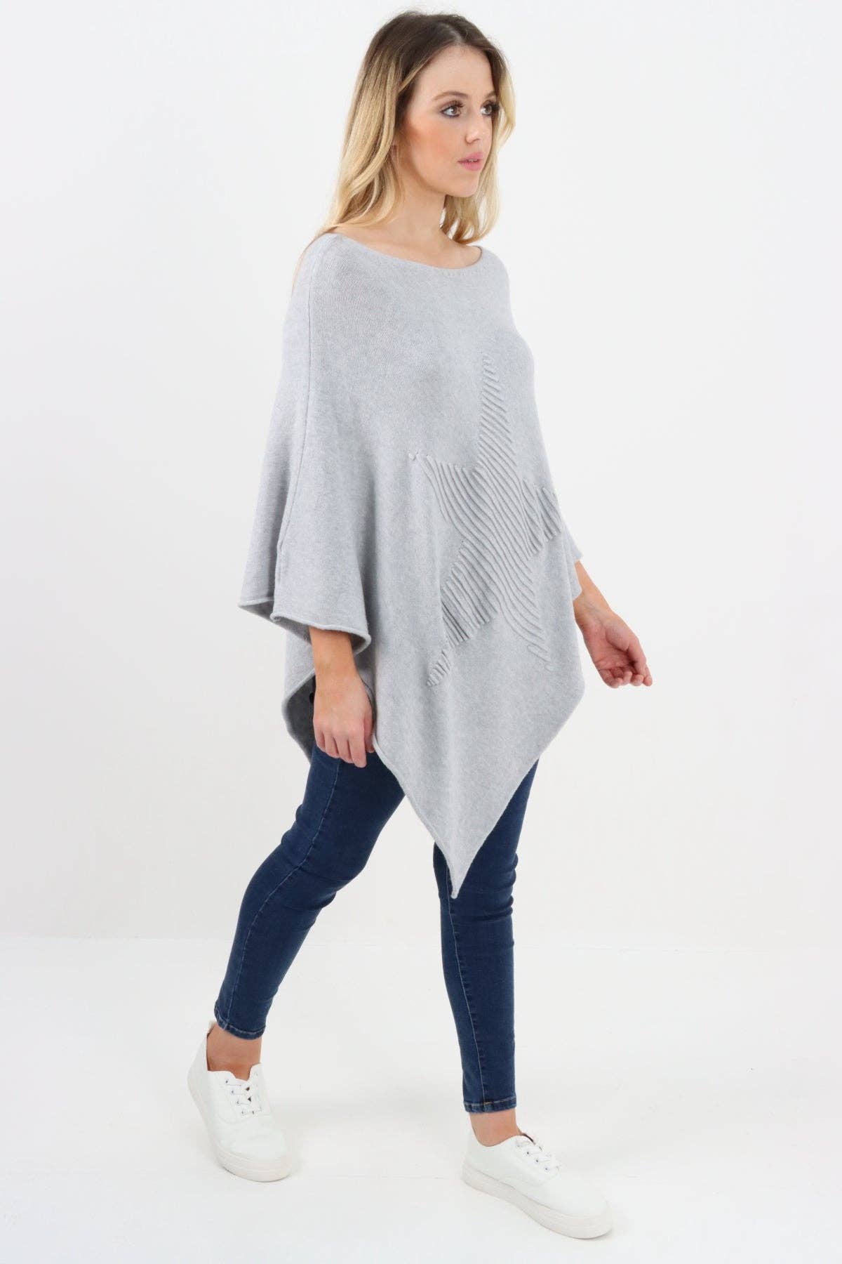 Miss Bold – wholesale Poncho – Women's – Italian Knitted Lagenlook Star Poncho23