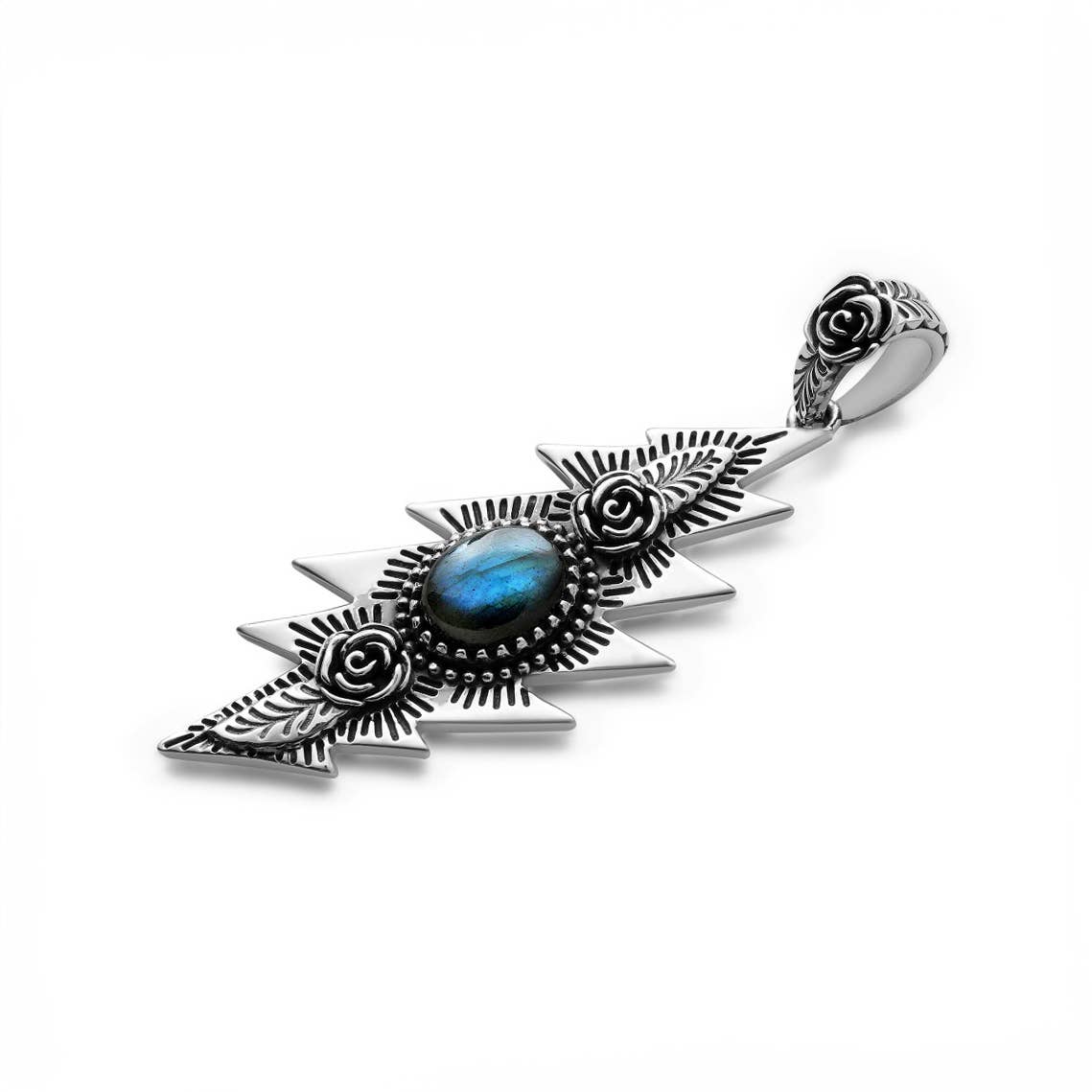 Hiouchi Jewels | Rose & Bolt Grateful Dead Jewelry - Vente Colliers à pendentif - Pendentif Lazy Lightning Bolt | Labradorite3